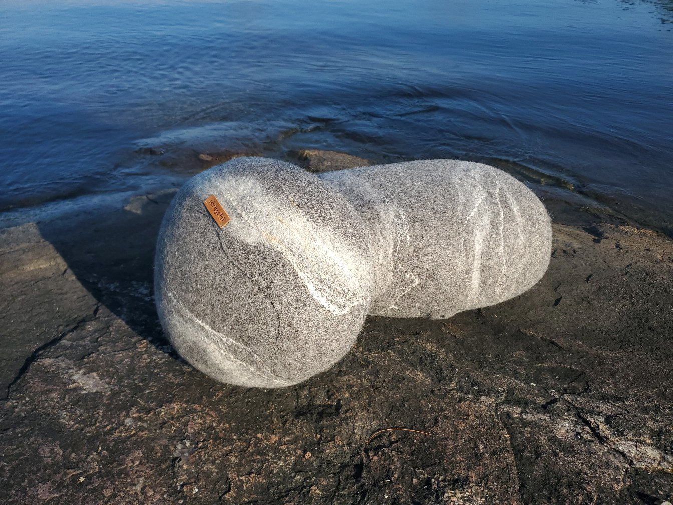 River Rock Pillow - Medium Grey