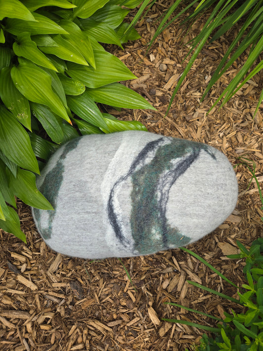 River Rock Pillow - Light Grey