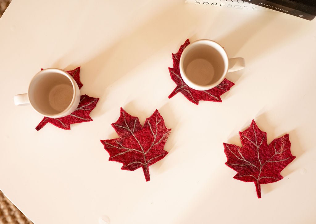 Red Maple Leaf Coasters