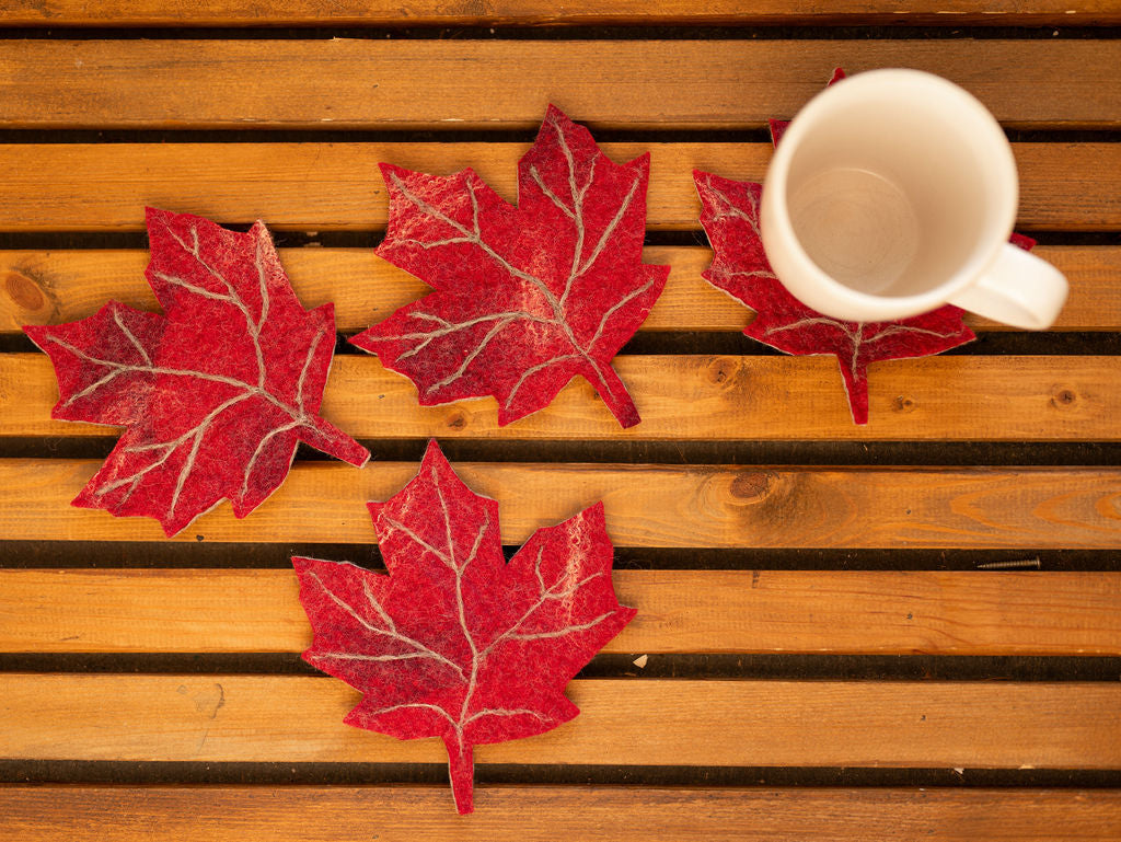 Red Maple Leaf Coasters