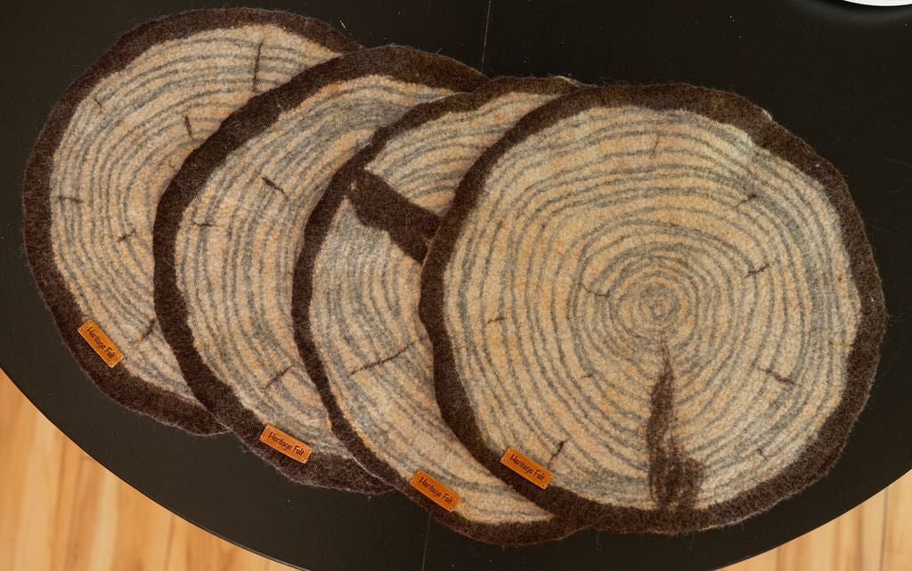 Wood Slice Placemat Set