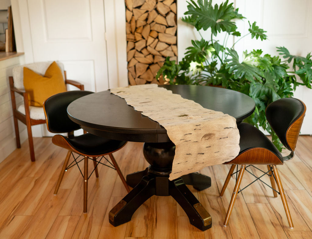 Birch Bark Merino Wool & Silk Table Runner