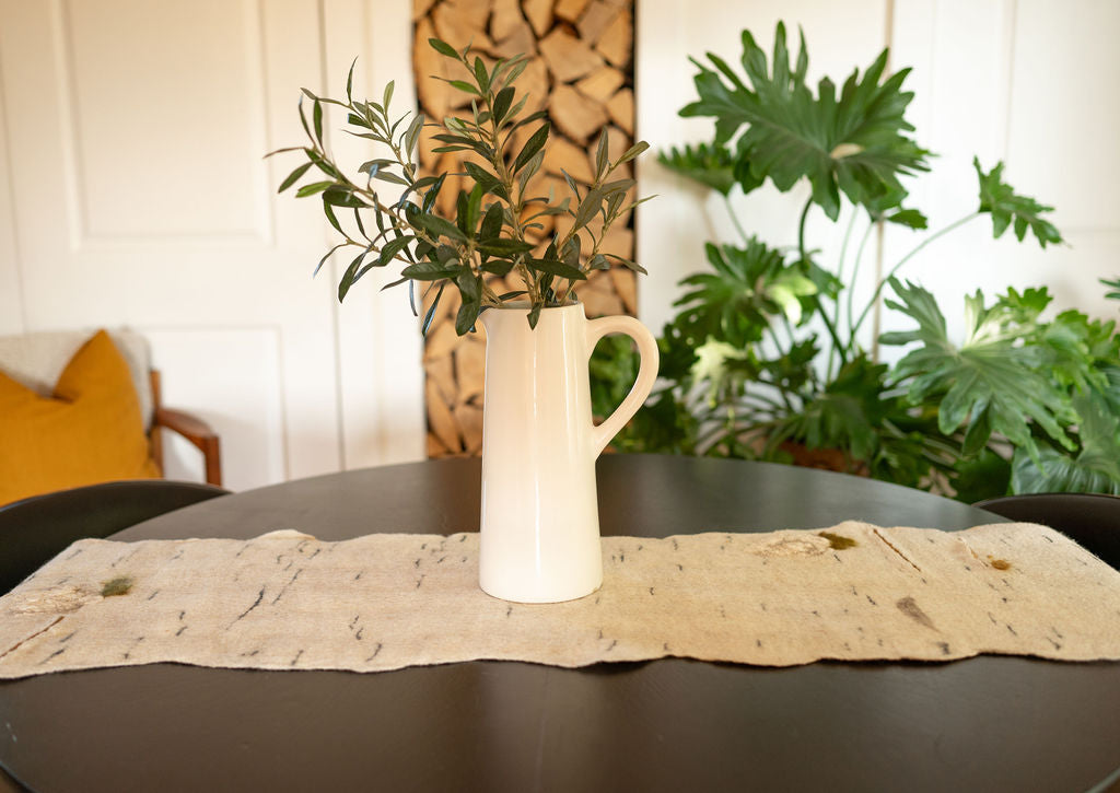 Birch Bark Merino Wool & Silk Table Runner