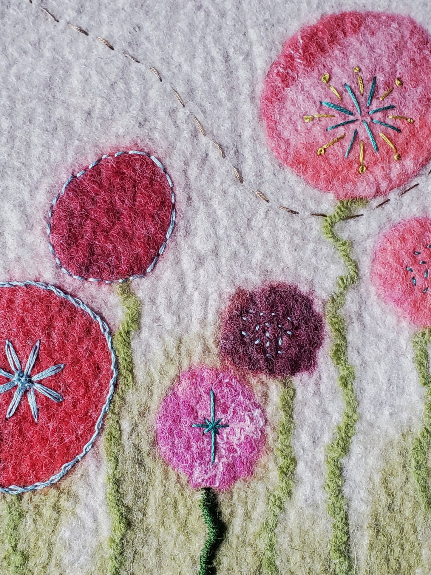 Wildflower Embroidered Merino Wool Placemats
