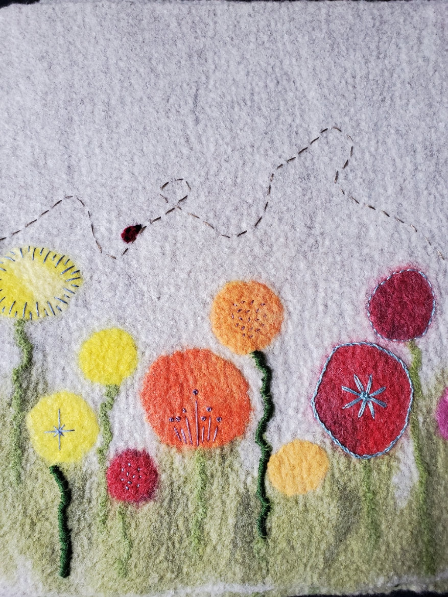 Wildflower Embroidered Merino Wool Placemats