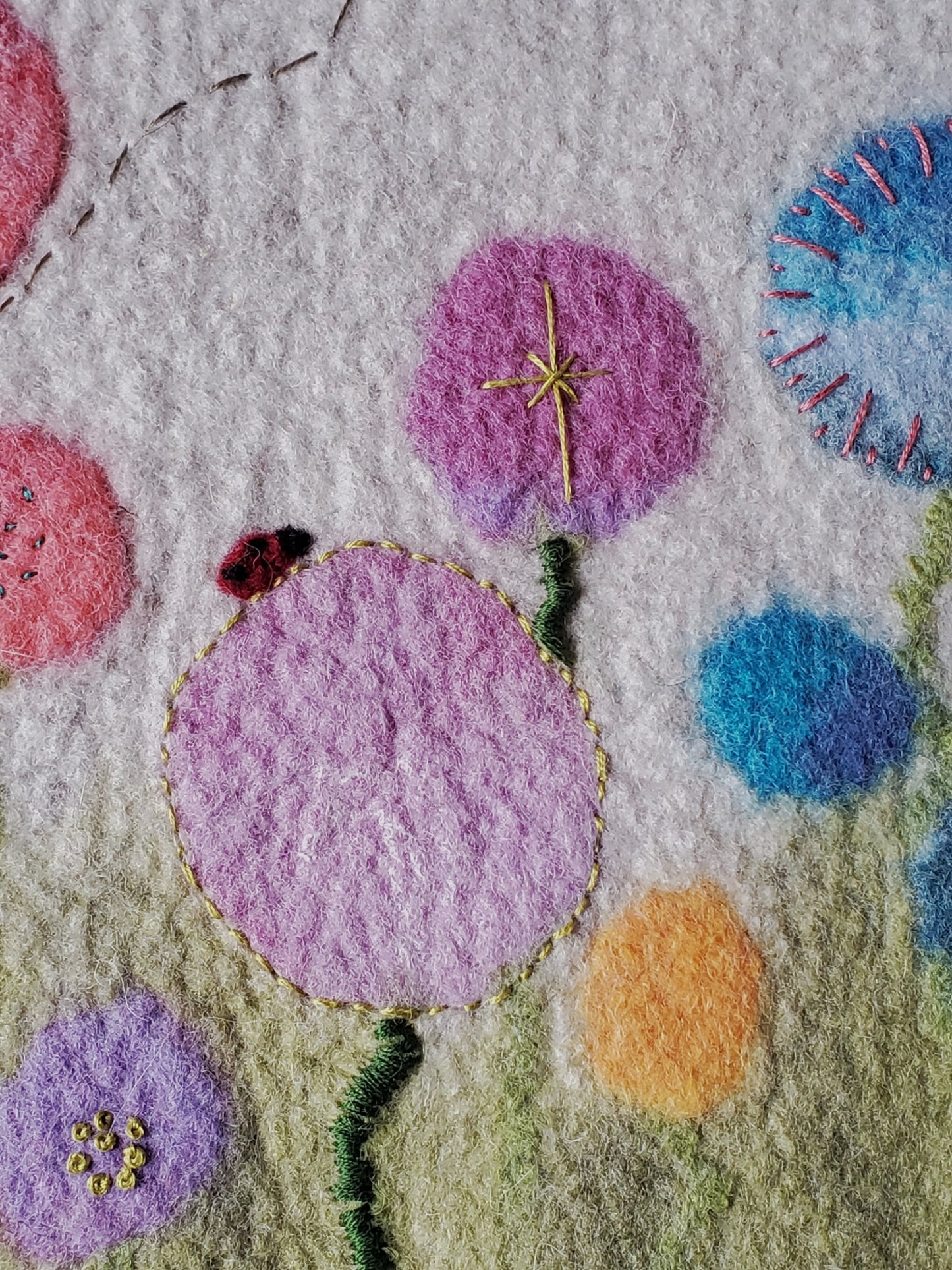 Wildflower Embroidered Merino Wool Placemats
