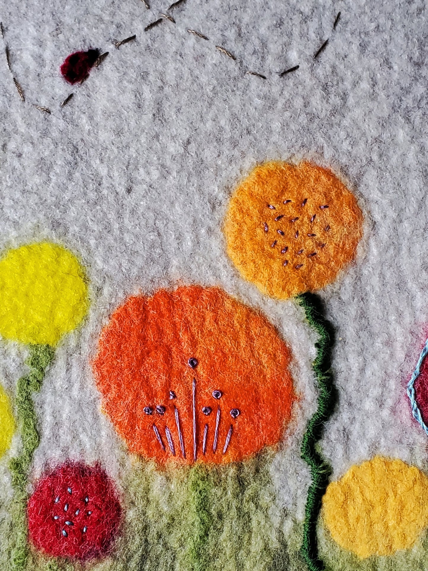 Wildflower Embroidered Merino Wool Placemats