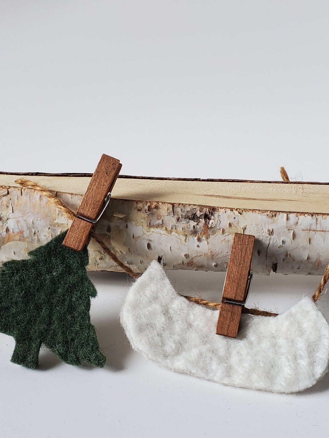Pine Tree, Canoe, and Maple Leaf Felt Garland