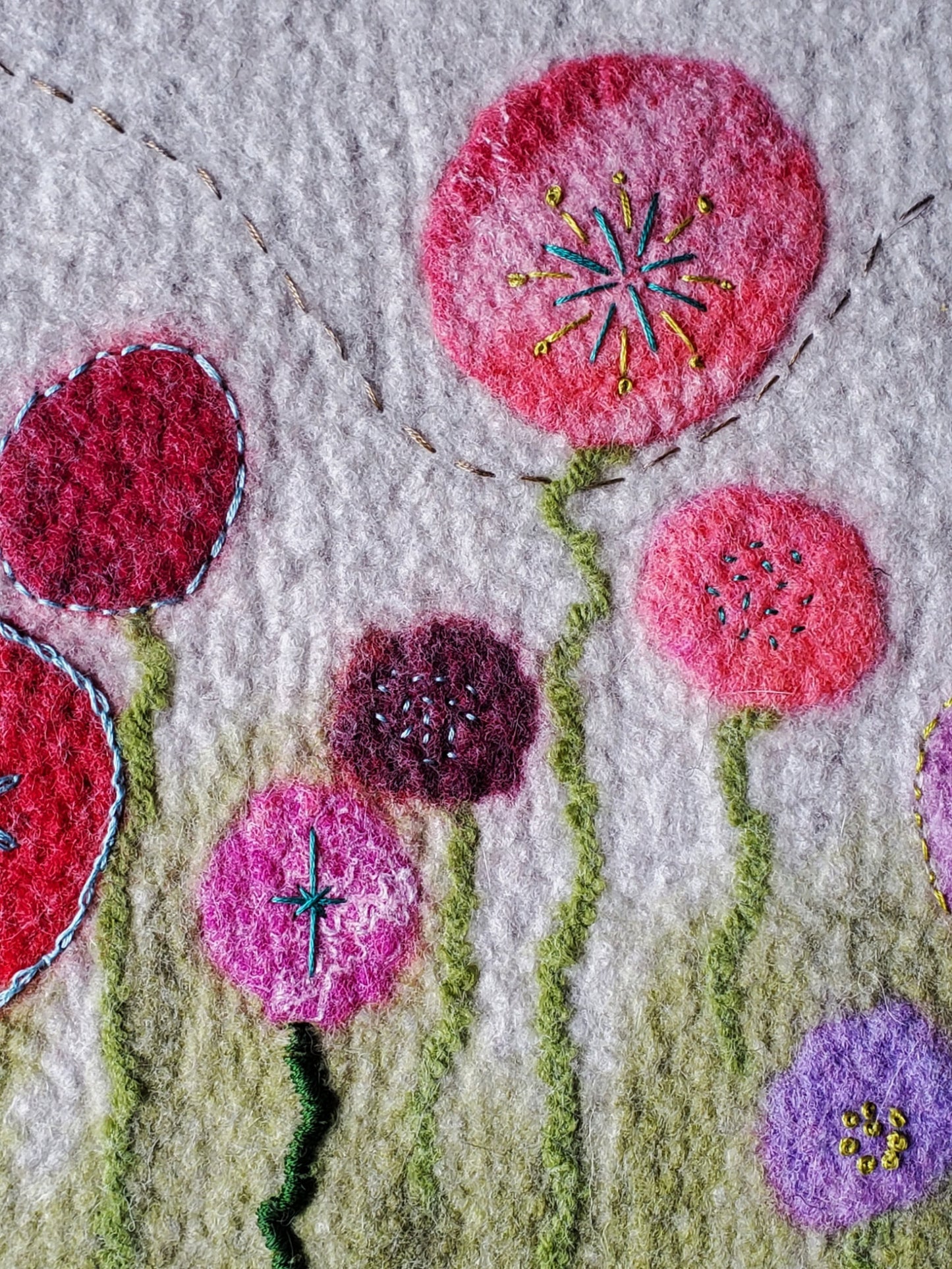 Wildflower Embroidered Merino Wool Placemats