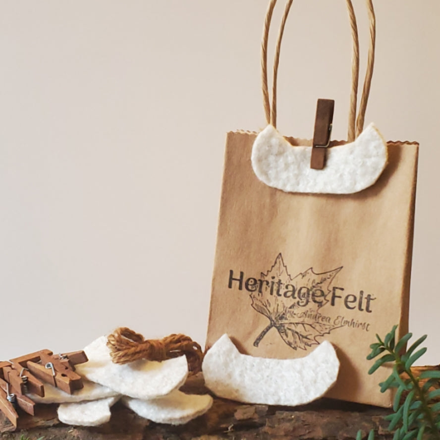 White Felted Canoe Garland Set
