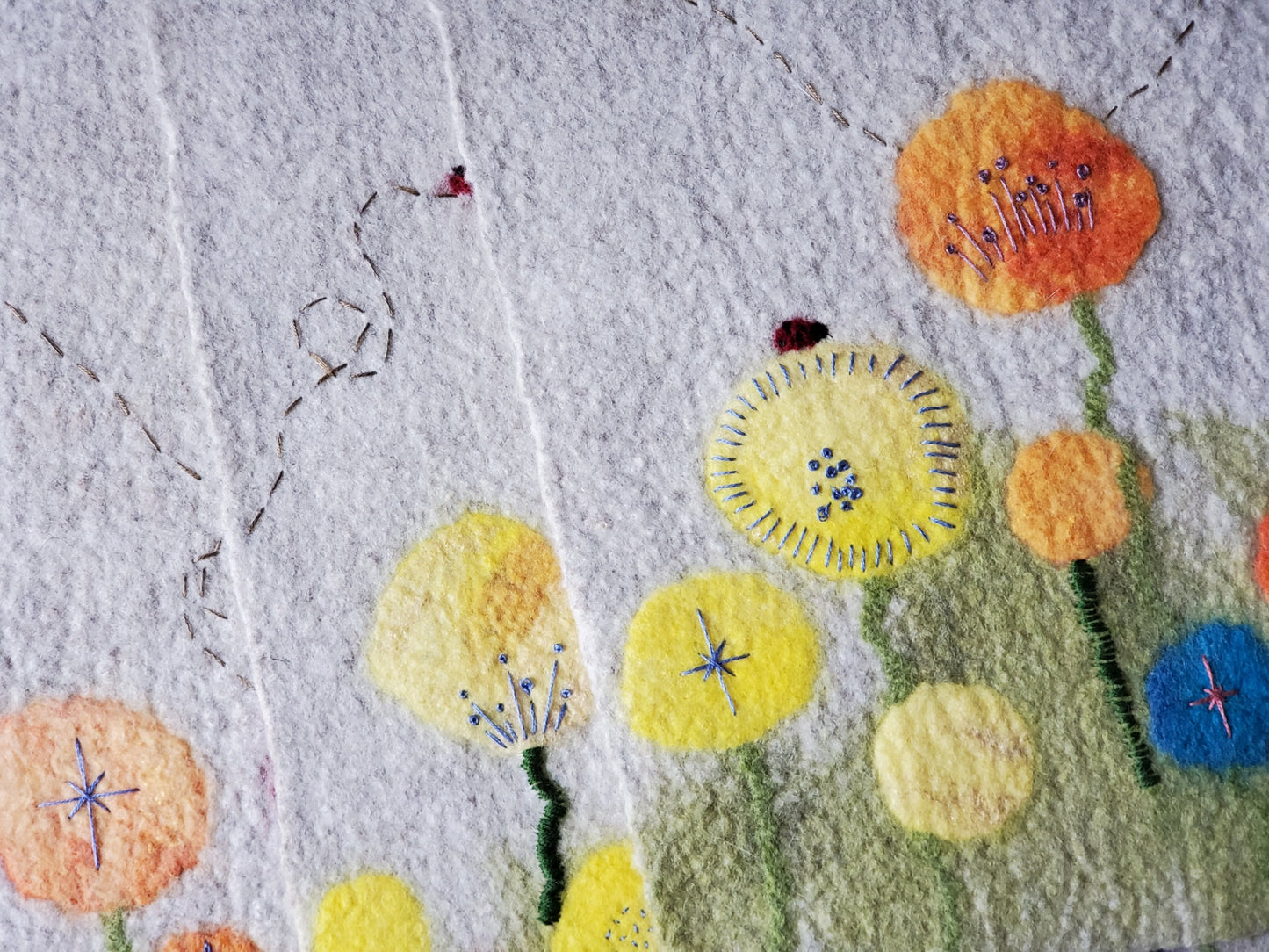 Wildflower Embroidered Merino Wool Placemats