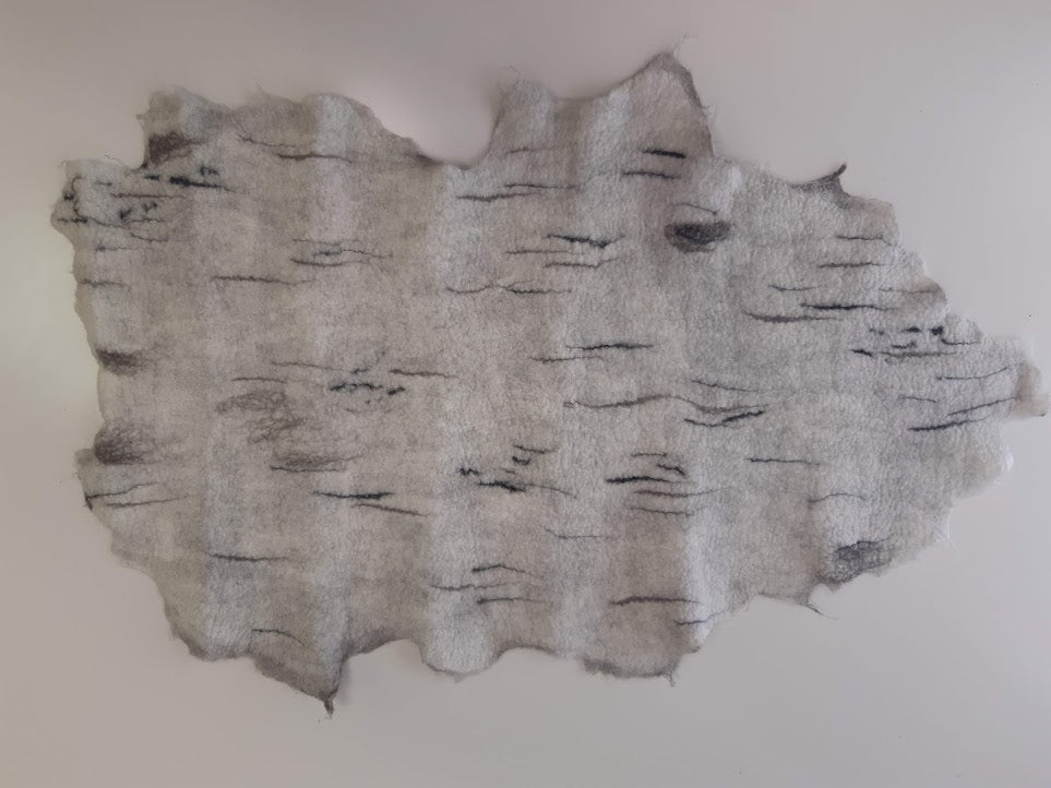 Birch Bark Merino Wool & Silk Table Runner/Wall Hanging