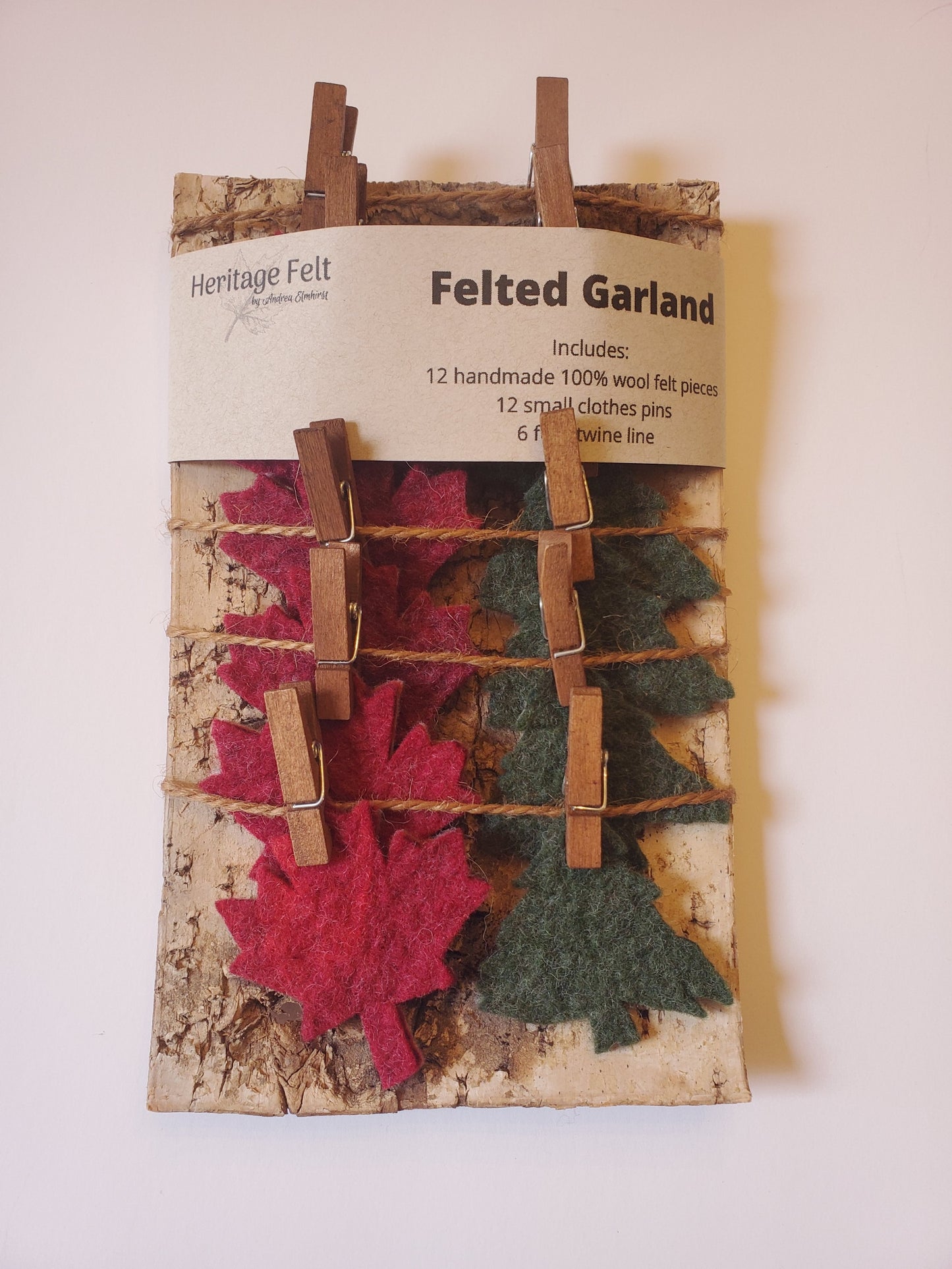 Maple Leaf & Pine Tree Felt Garland