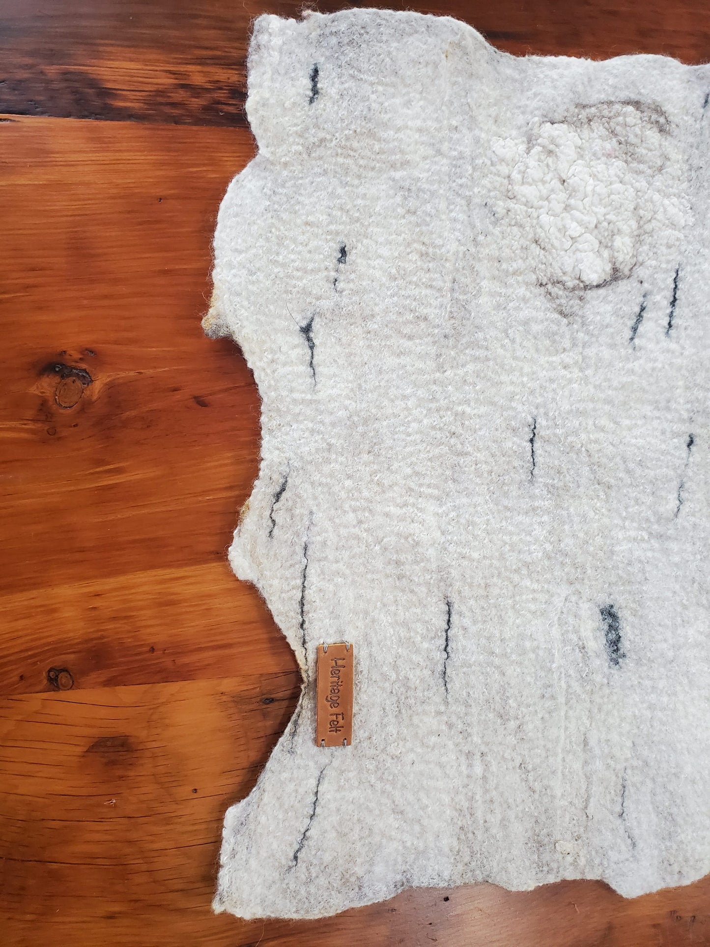 Birch Bark Merino Wool & Silk Table Runner/Wall Hanging