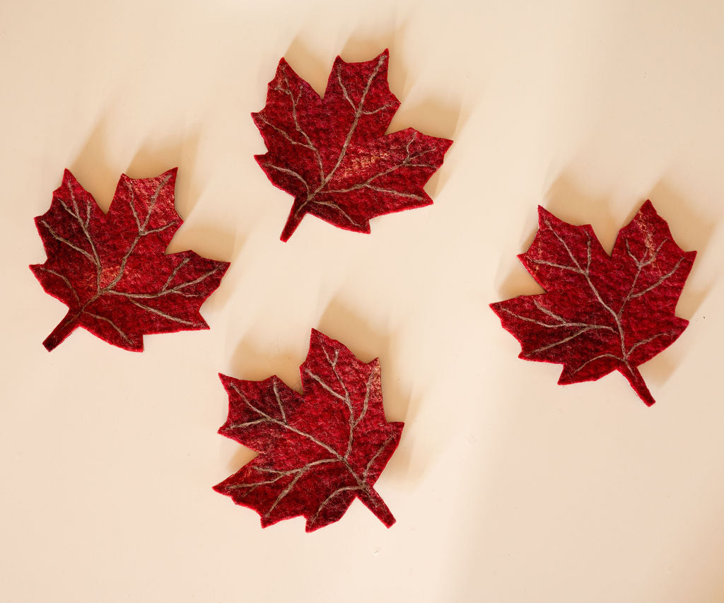 Red Maple Leaf Coasters