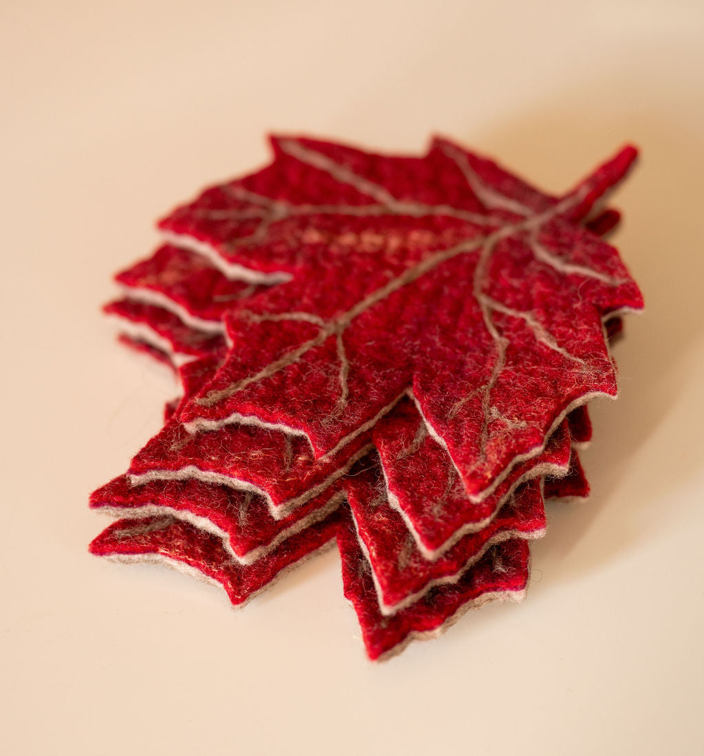 Red Maple Leaf Coasters