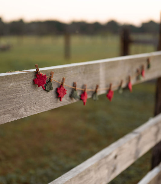 Maple Leaf & Pine Tree Felt Garland