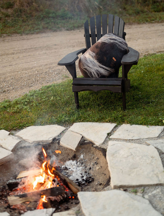 Felted River Rock Pillow - Dark Brown