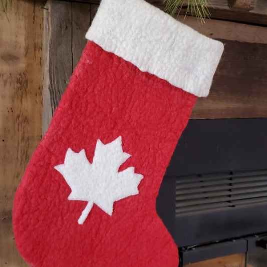 Christmas Stocking - Maple Leaf