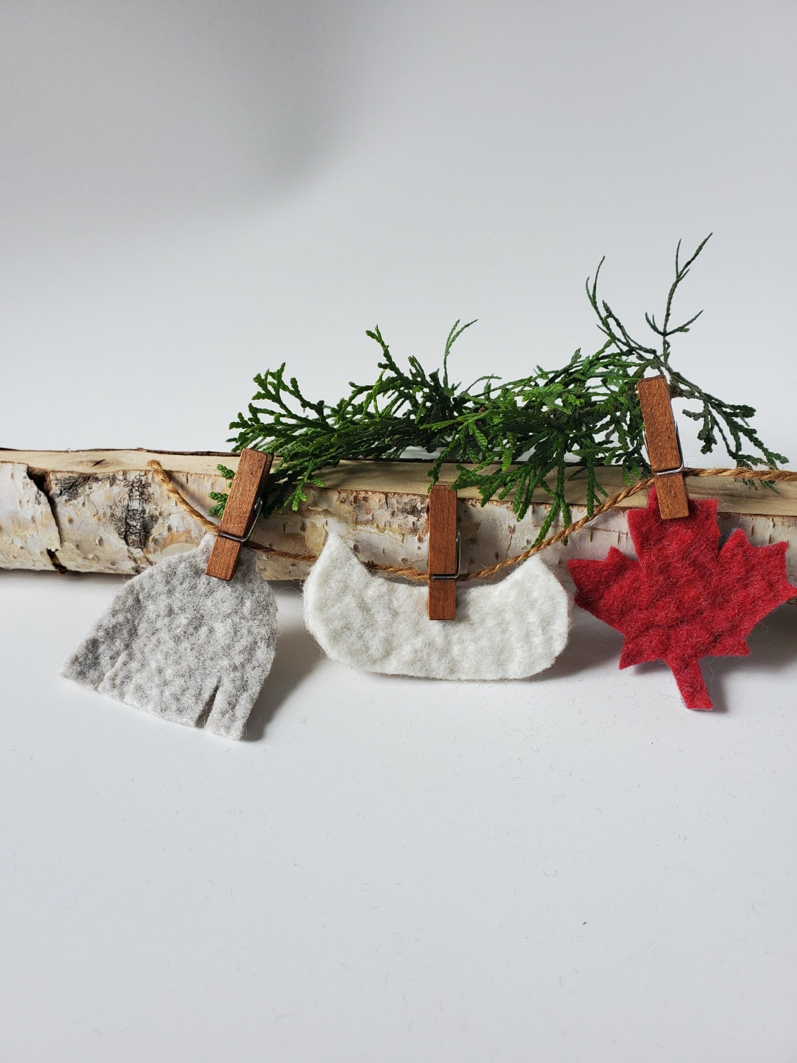 Maple Leaf & Canoe Felt Garland