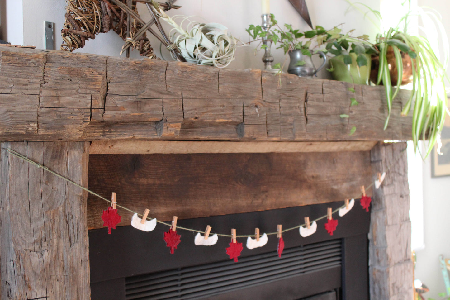 Maple Leaf & Canoe Felt Garland