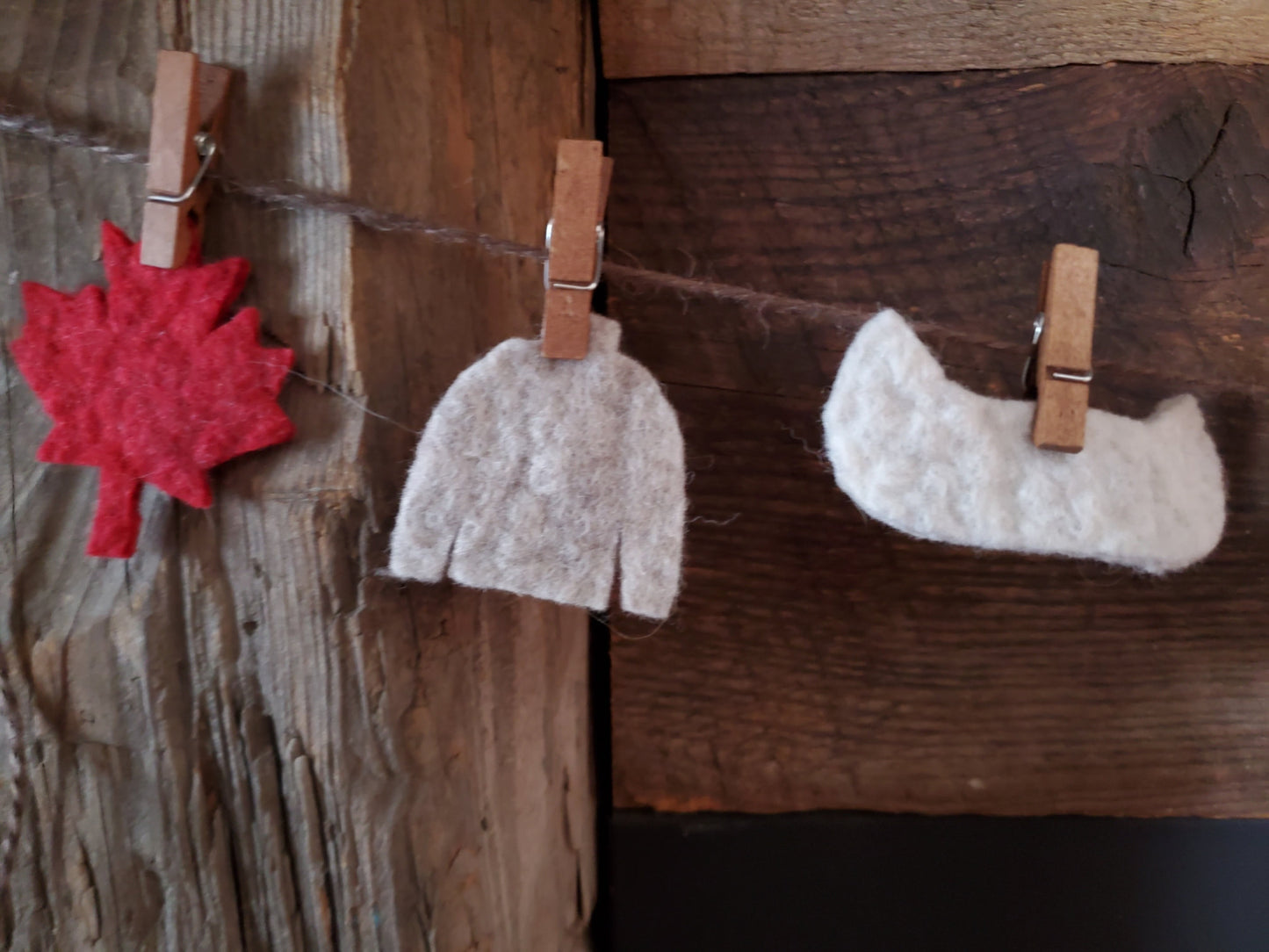 Gray Felted Sweaters Garland Set