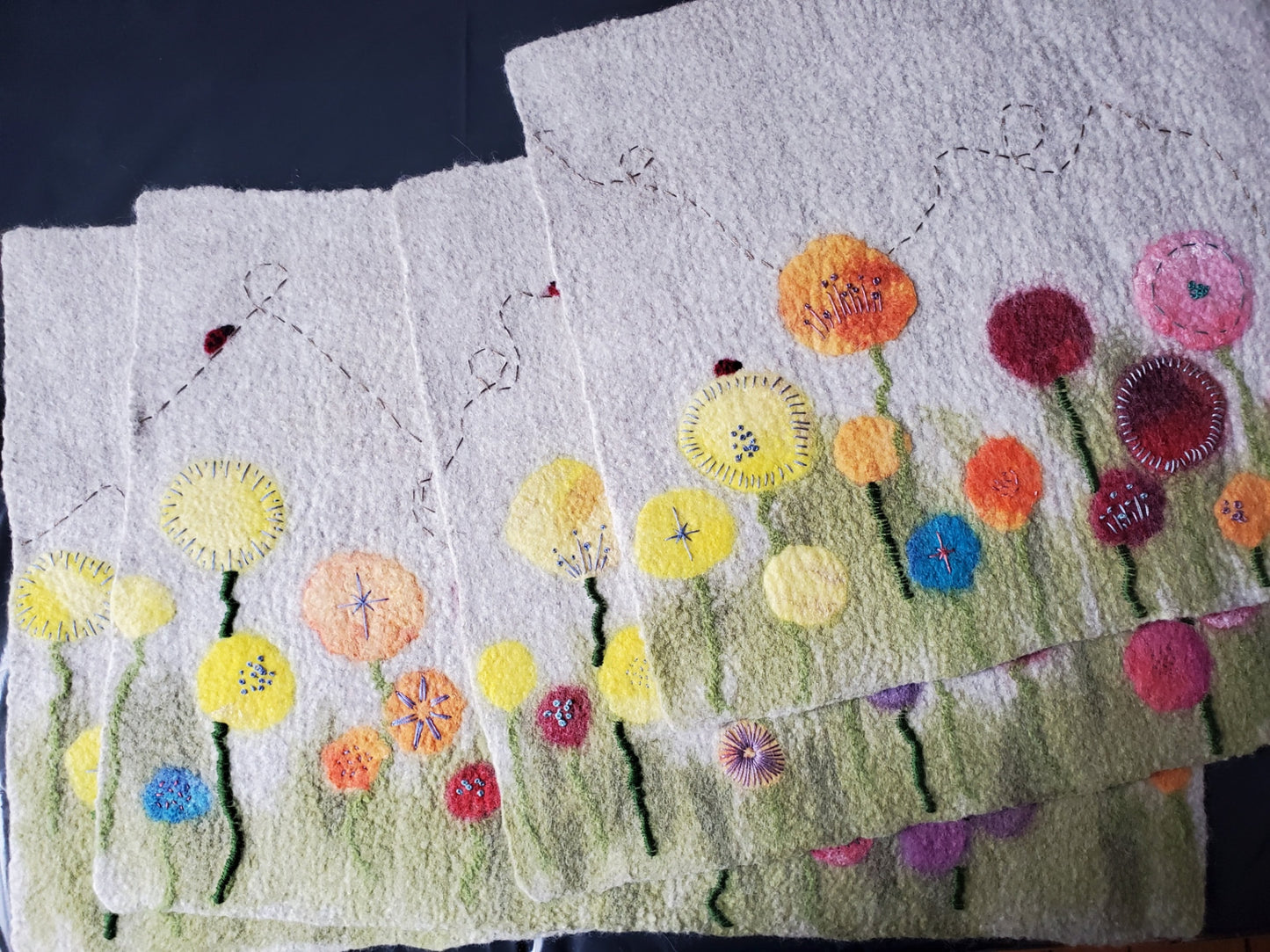 Wildflower Embroidered Merino Wool Placemats